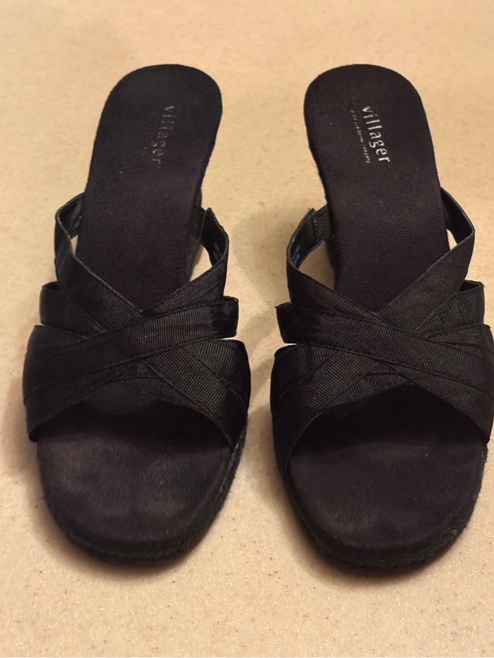 Black Espadrille Wedge Sandals - Women's Villager Liz Claiborne - Picture 4 of 11